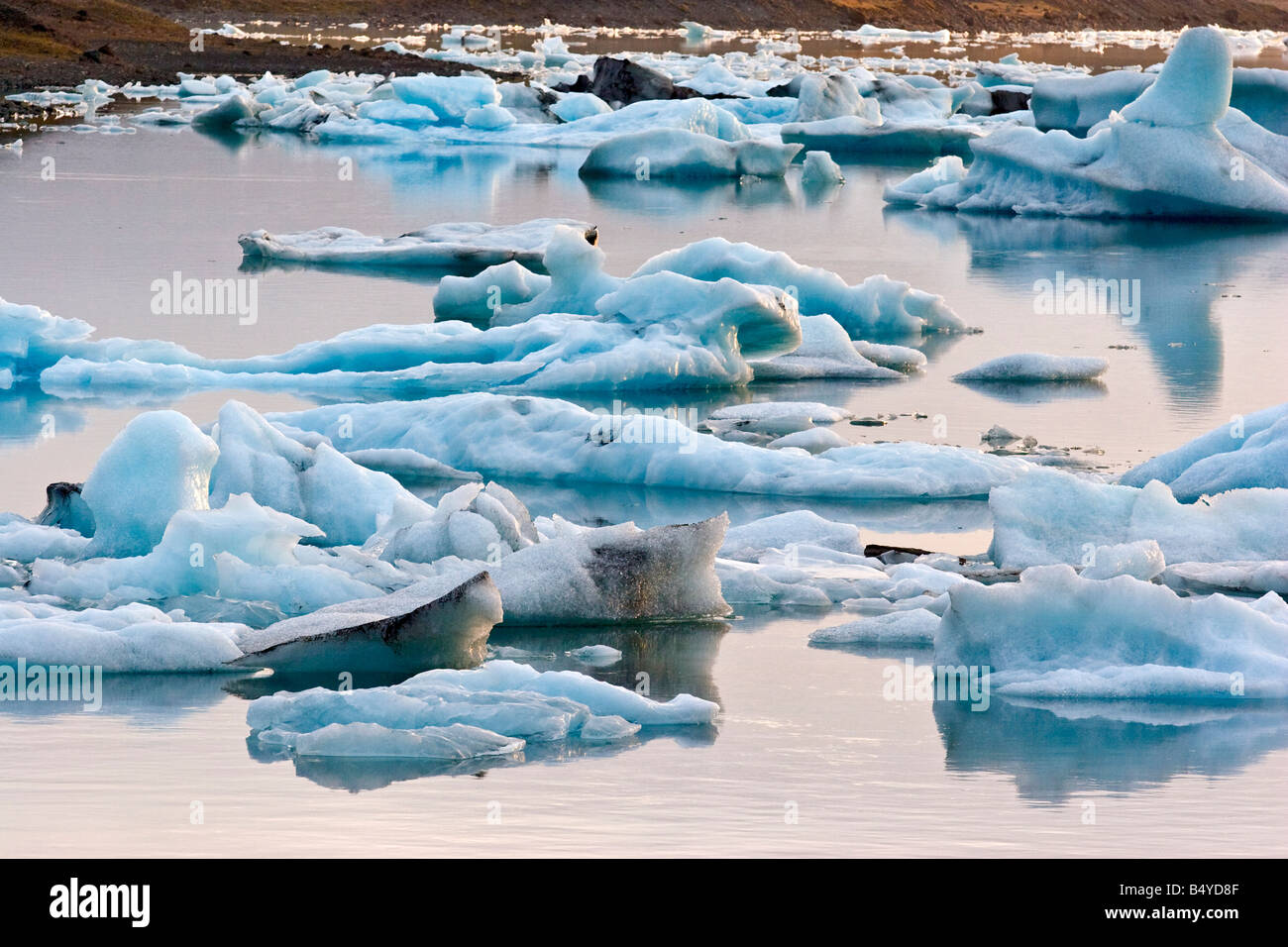 La glace de glacier jökulsárlón lagoon, Iceland. Banque D'Images