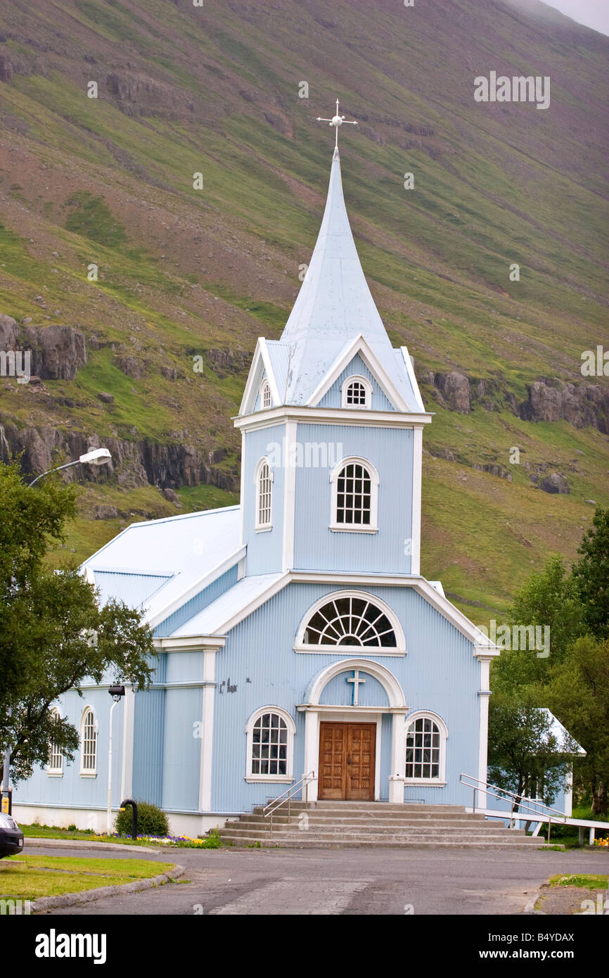 Ancienne église de Seydisfjordur (Islande). Banque D'Images