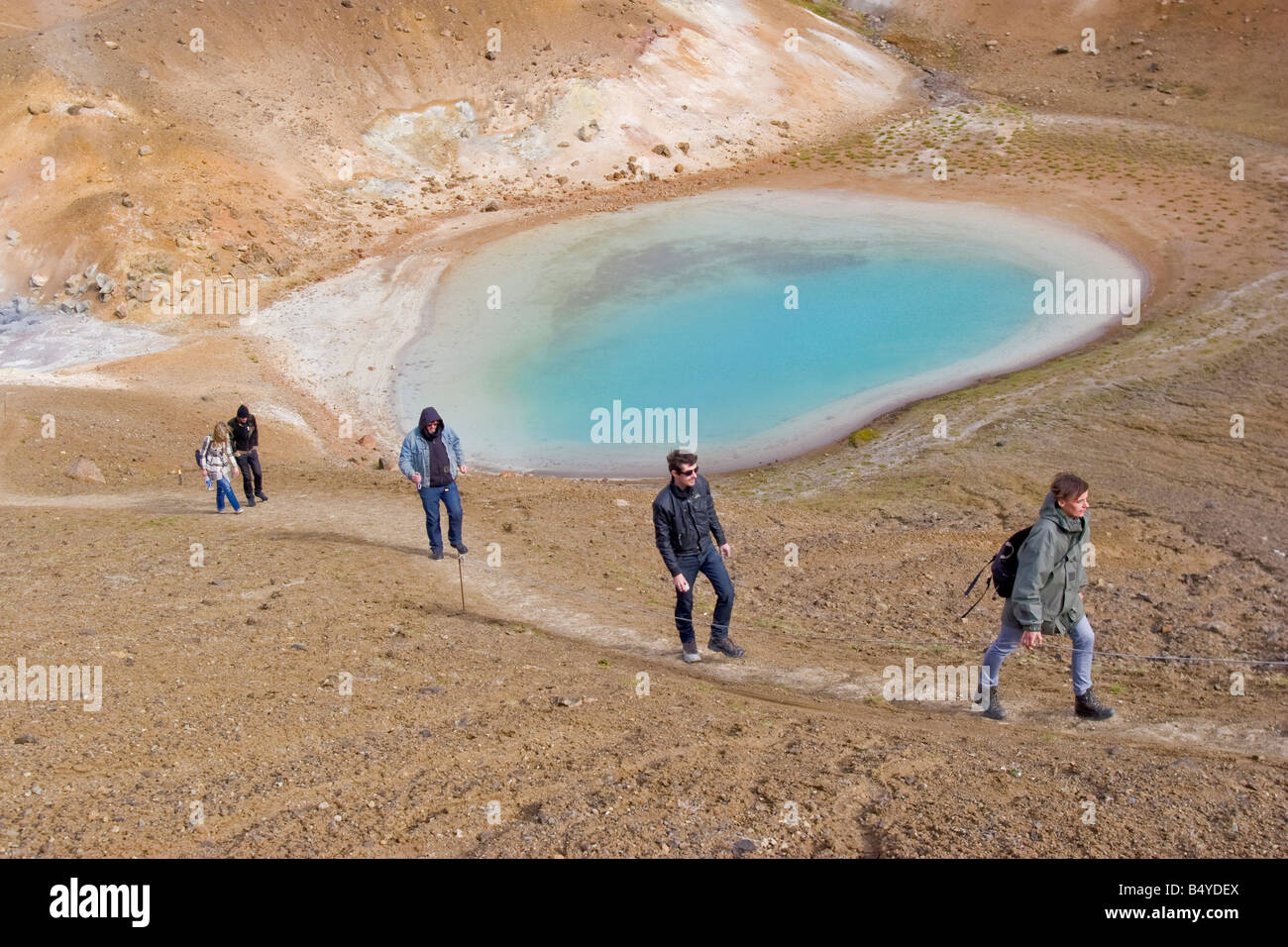Zone géothermique de Krafla près du lac Myvatn, le nord de l'Islande. Banque D'Images