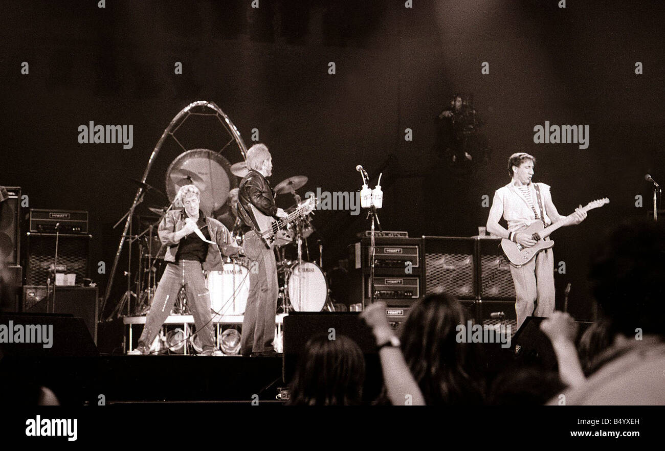 L'OMS en janvier 1983 Concert à Toronto Canada Roger Daltrey Pete Townshend Kenny Jones et John Entwhistle sur scène Banque D'Images