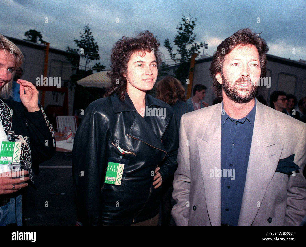 Eric Clapton et amie Lori Delsanto 1988 à la Nelson Mandela Concert Banque D'Images