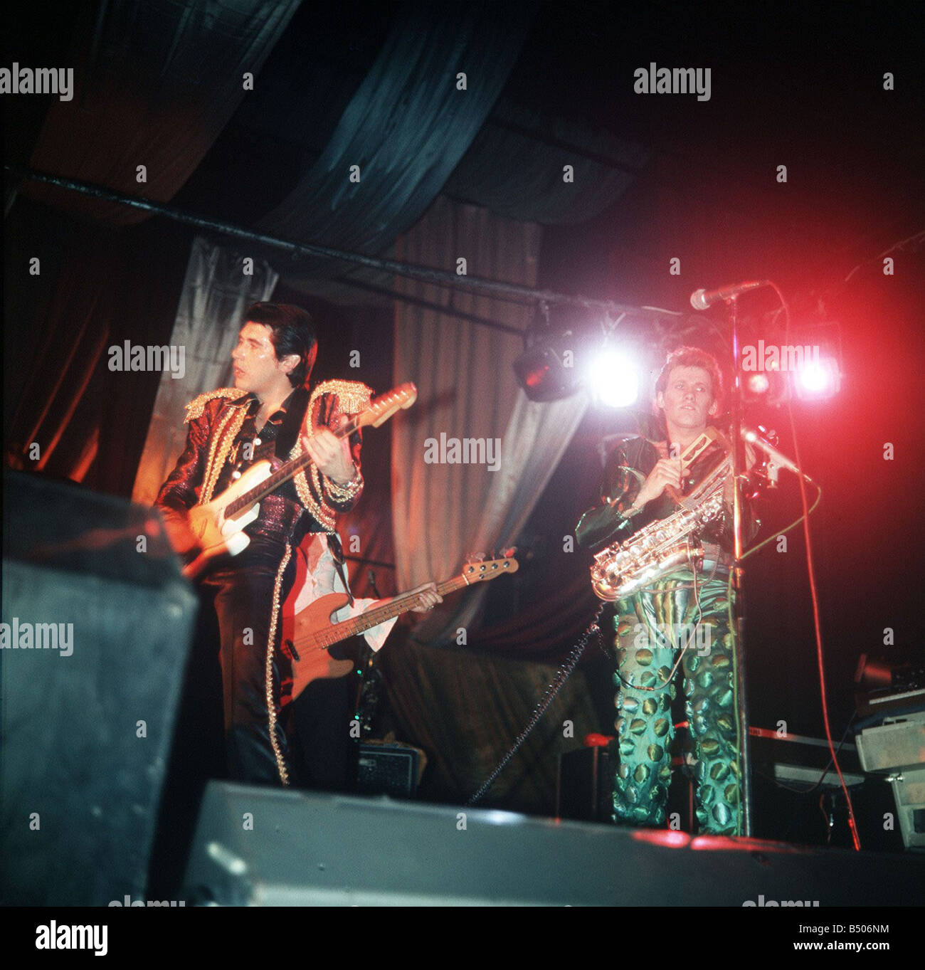 Groupe pop de Roxy Music sur scène Banque D'Images