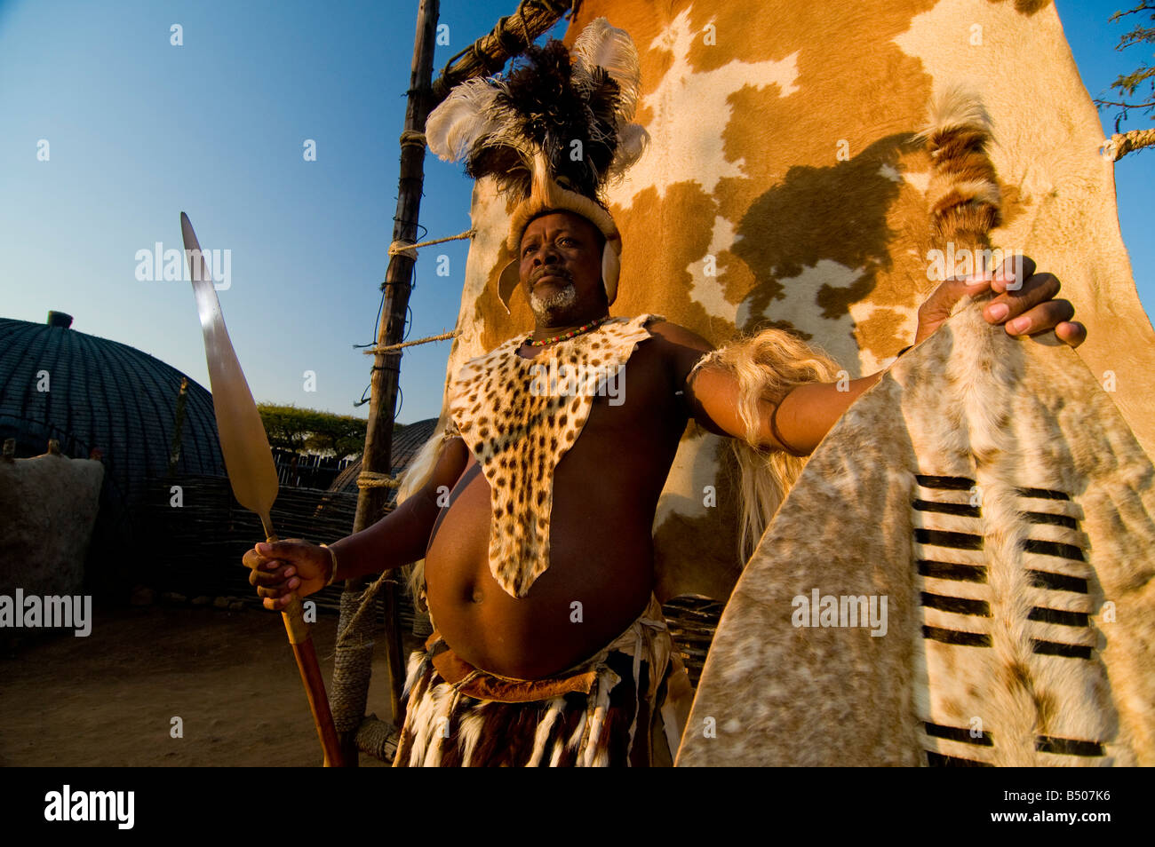 Zulu, de film, Shakazulu, Shakaland, KwaZulu-Natal, Afrique du Sud Banque D'Images