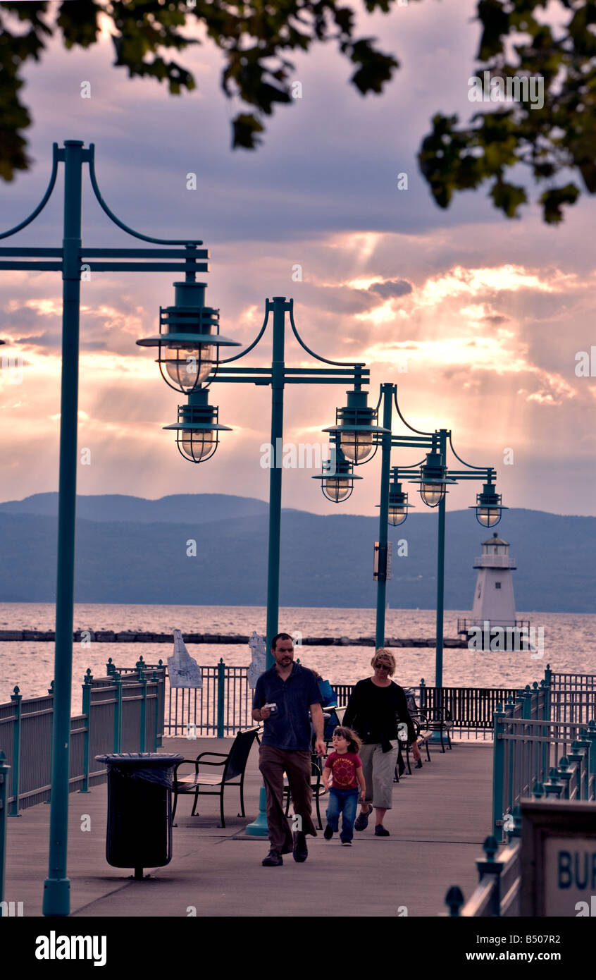 'Waterfront Burlington VT Lake Champlain' Vermont Banque D'Images