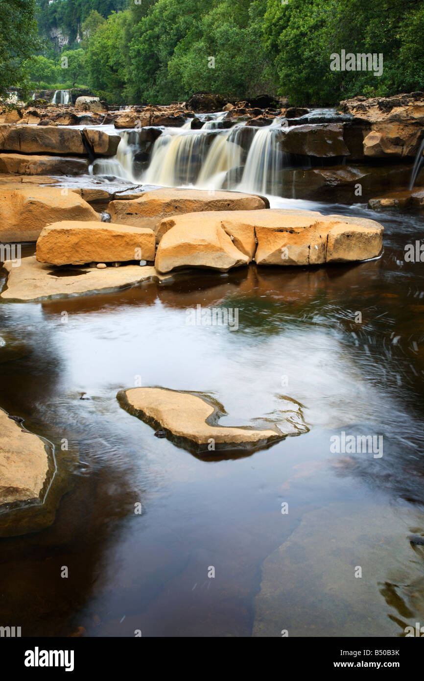 Lower Falls Wain Force Wath Swaledale England Yorkshire Dales Banque D'Images