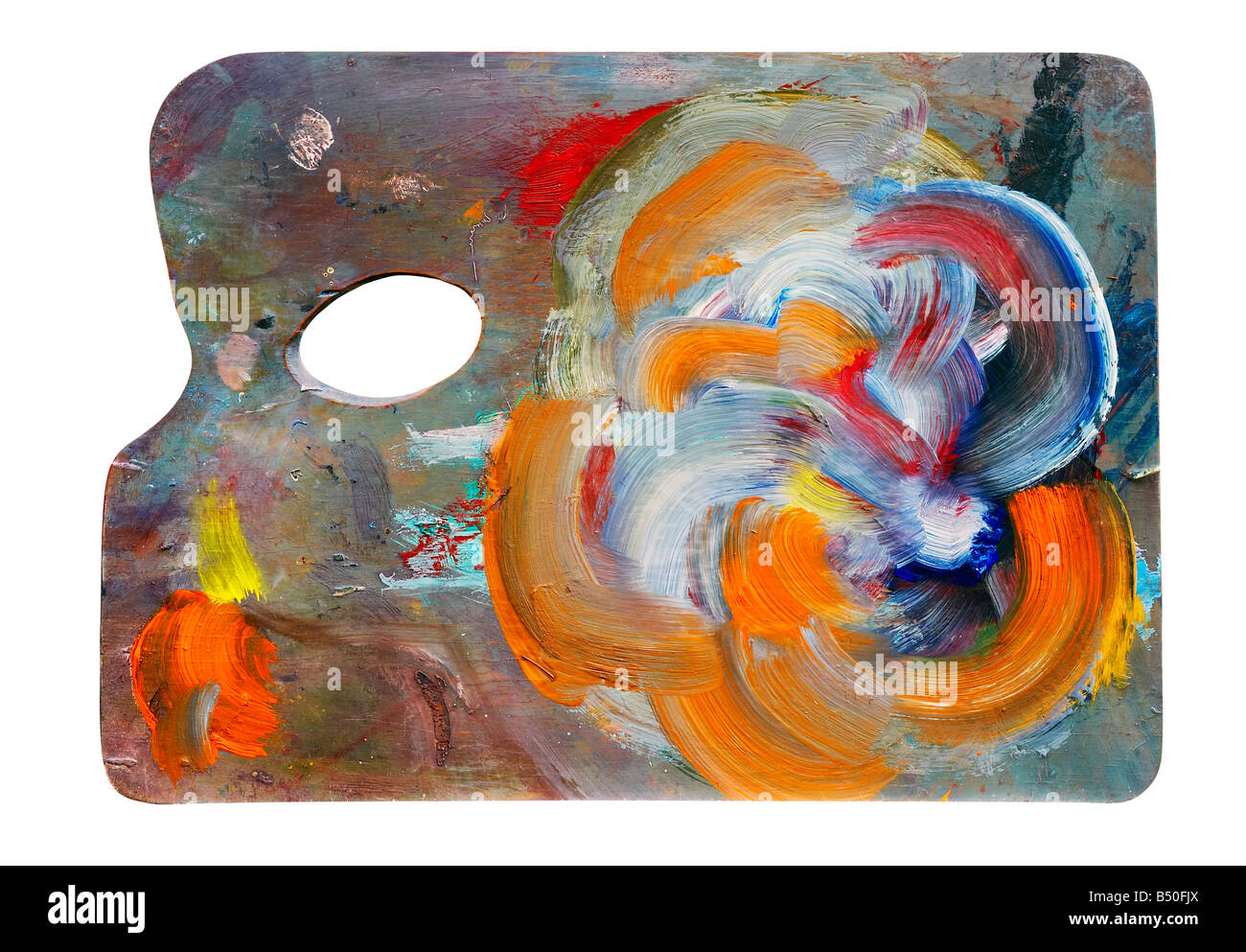 Détail de la palette artistique utilisée - isolé Banque D'Images