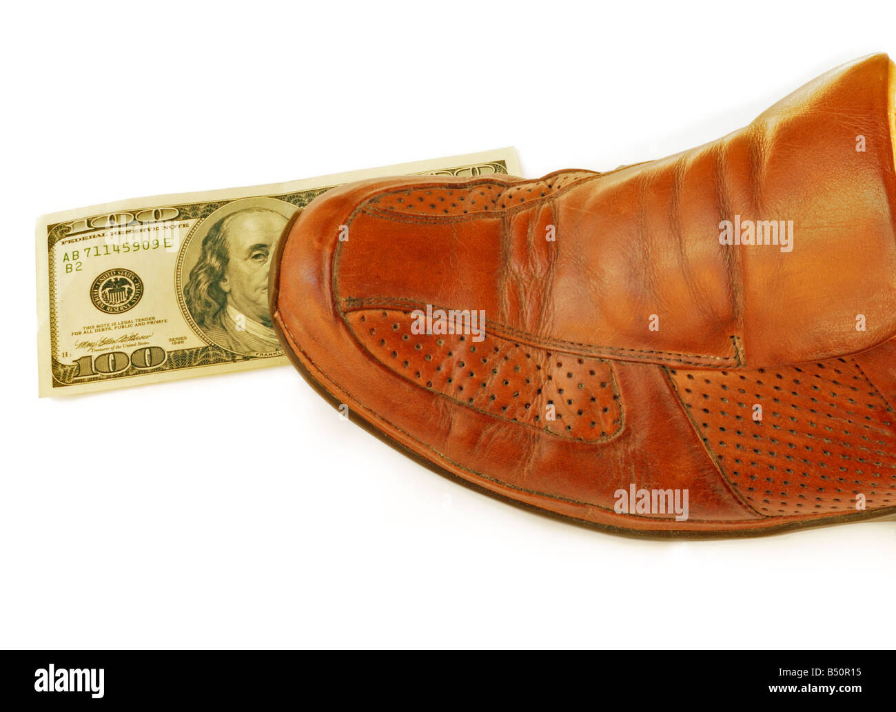 Booties sur l'argent des billets en dollars des États-Unis d'Amérique Banque D'Images