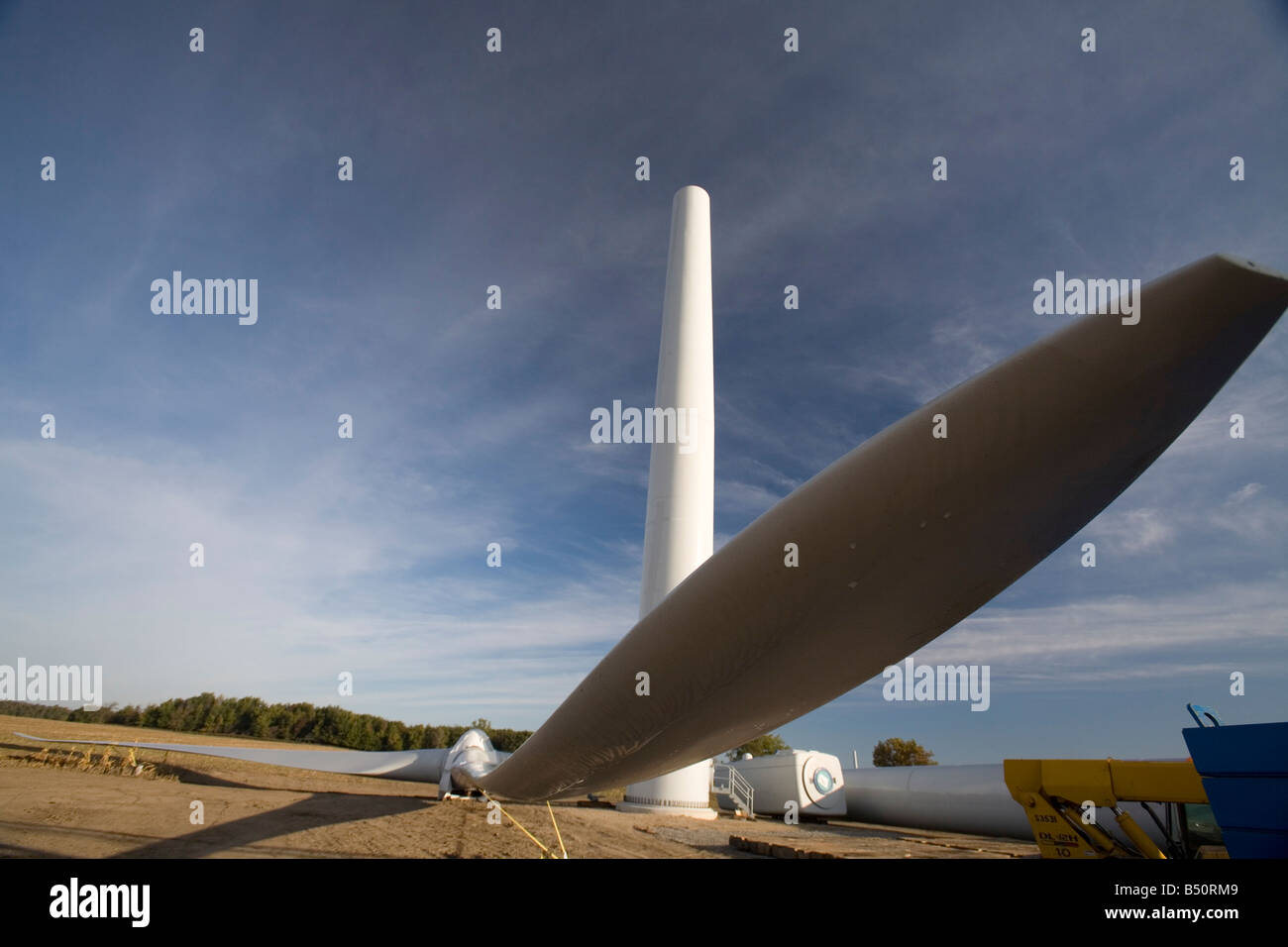 Wind turbine prêt à être assemblés Banque D'Images