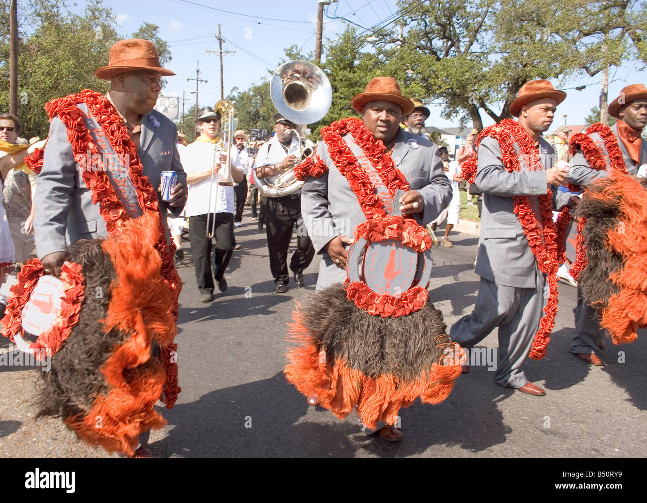 Funérailles d'jazz Michael P. Smith, à New Orleans, LA, USA. Banque D'Images