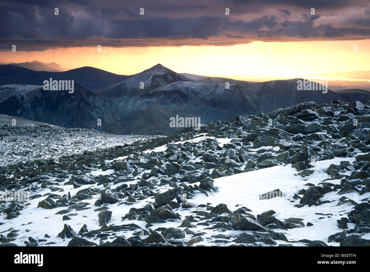Elidir Fawr de Carnedd Dafydd Snowdonia sommet Nord du Pays de Galles Banque D'Images