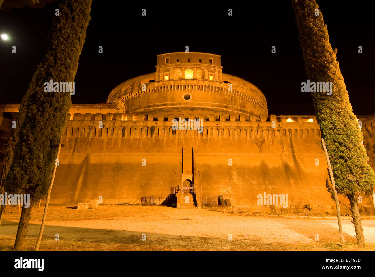 Château Saint Ange la nuit, Rome, Italie Banque D'Images