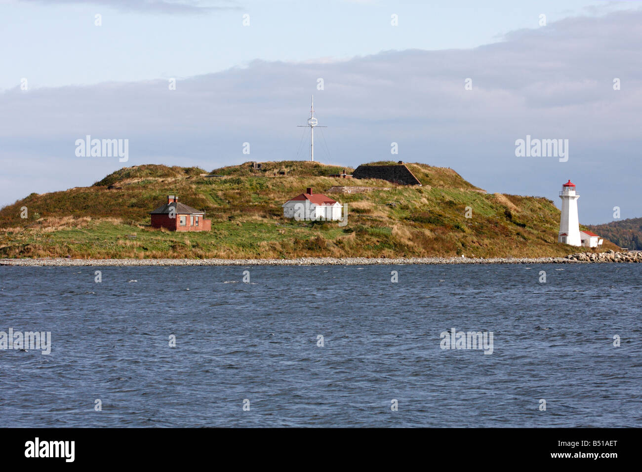 Georges Island phare sur l'île Georges, à Halifax, Nouvelle-Écosse Banque D'Images