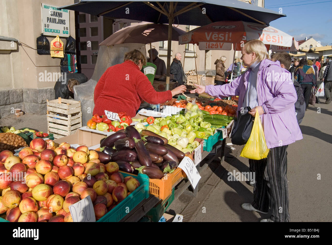 Marché de la ville Riga Lettonie Banque D'Images