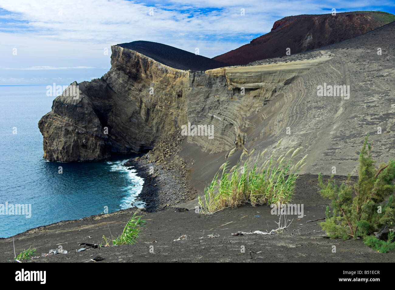 Ponta dos Capelinhos pointe ouest de l'île de Faial Açores emplacement de 19578 volcan sous-marin Banque D'Images