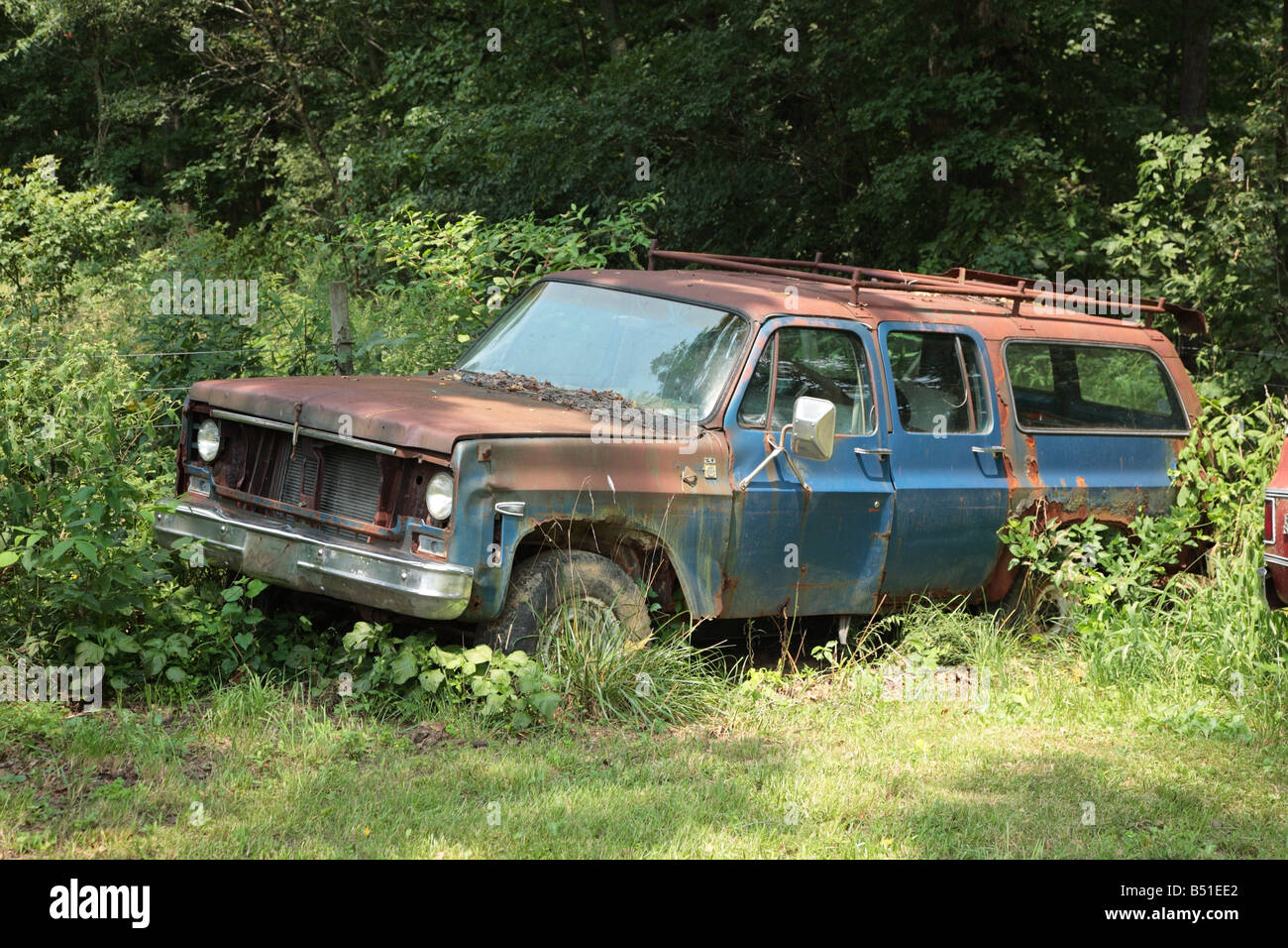 vieille voiture bleue Banque D'Images