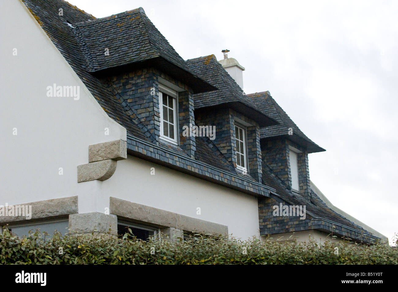 Maison typique en Bretagne en France Banque D'Images