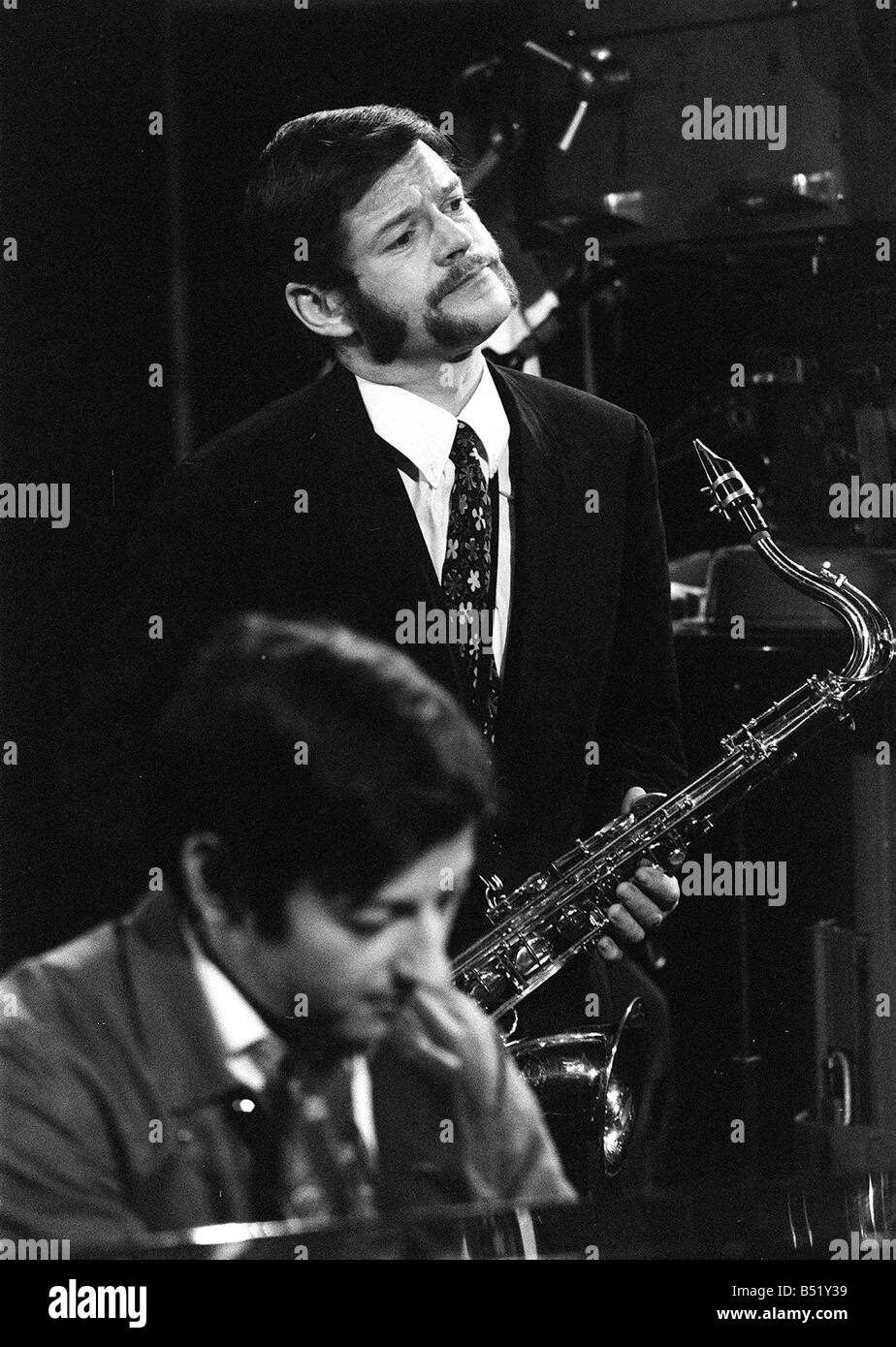 Tubby Hayes et André Previn Jan 1969 Week-end à la London studios TV show Tubby et André pendant l'enregistrement pour l'émission de télévision Banque D'Images