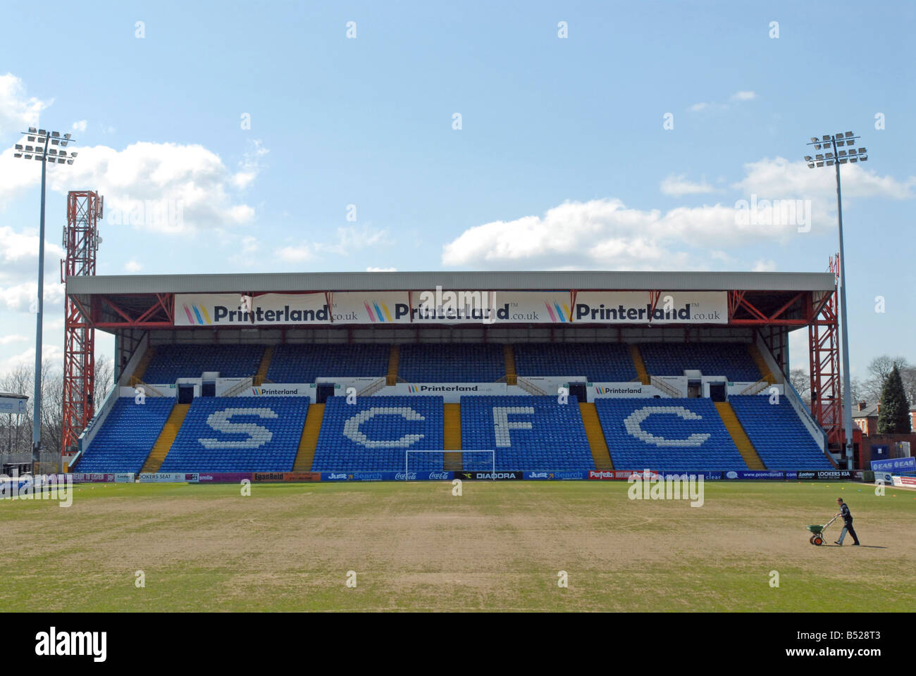 Stockport County AFC Sale Sharks Edgeley Park Banque D'Images