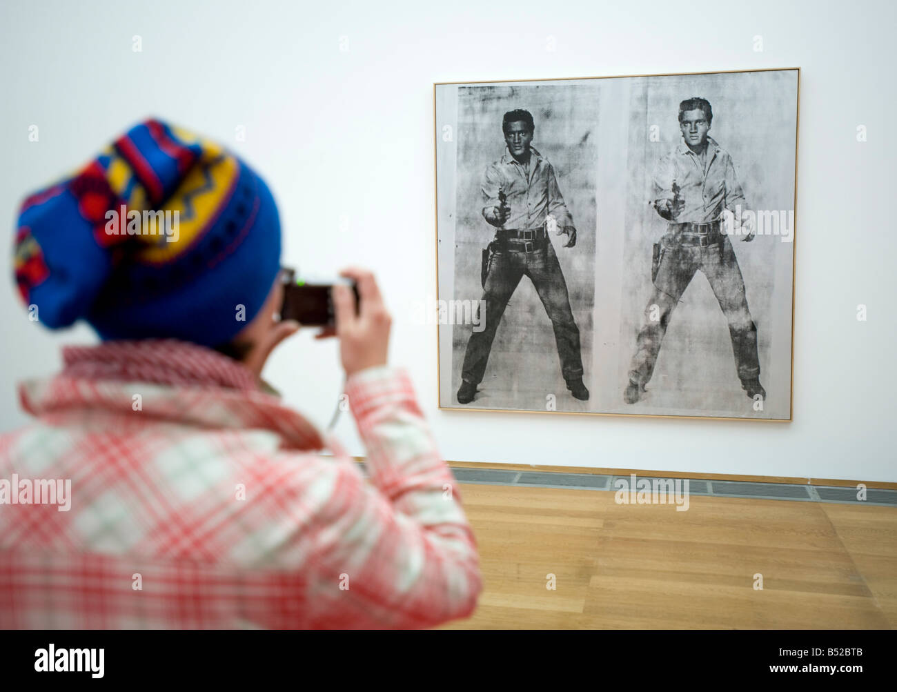 La pièce d'Elvis Presley peint par Andy Warhol au Hamburger Bahnhof musée d'art moderne à Berlin 2008 Banque D'Images