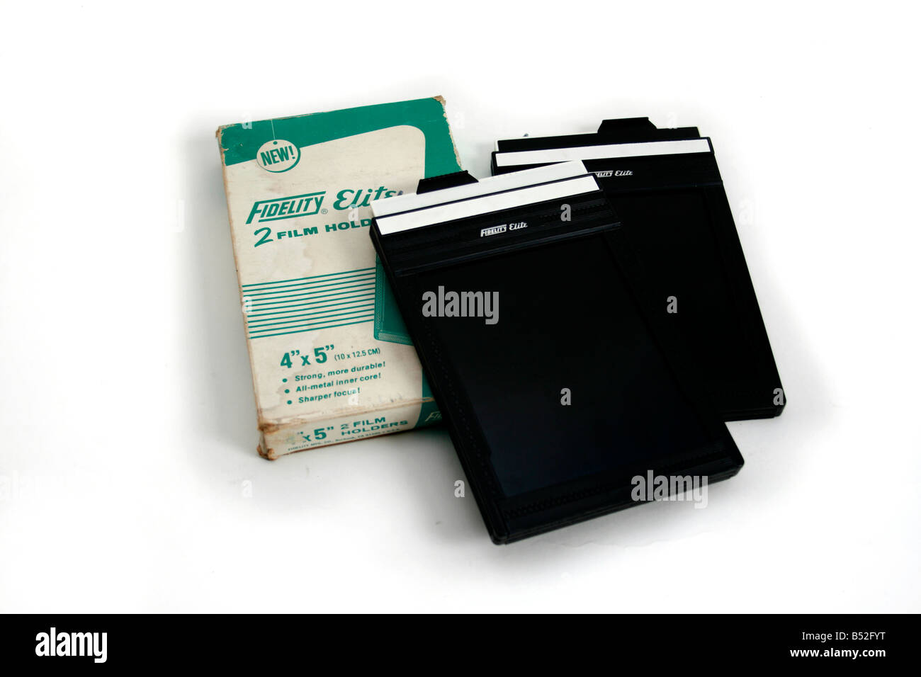 Fidelity 4" x 5" 10cm x 5cm, 12 feuilles de film, pour 5" x 4" film appareil Banque D'Images