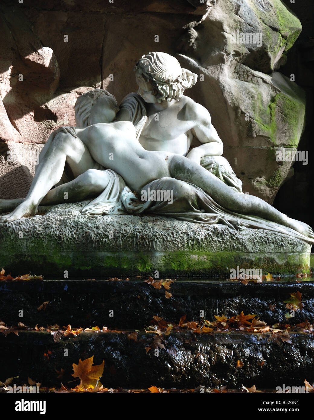 Paris, jardin du Luxembourg. Bassin Médicis. Acis et Galatée (A. Ottin) Banque D'Images