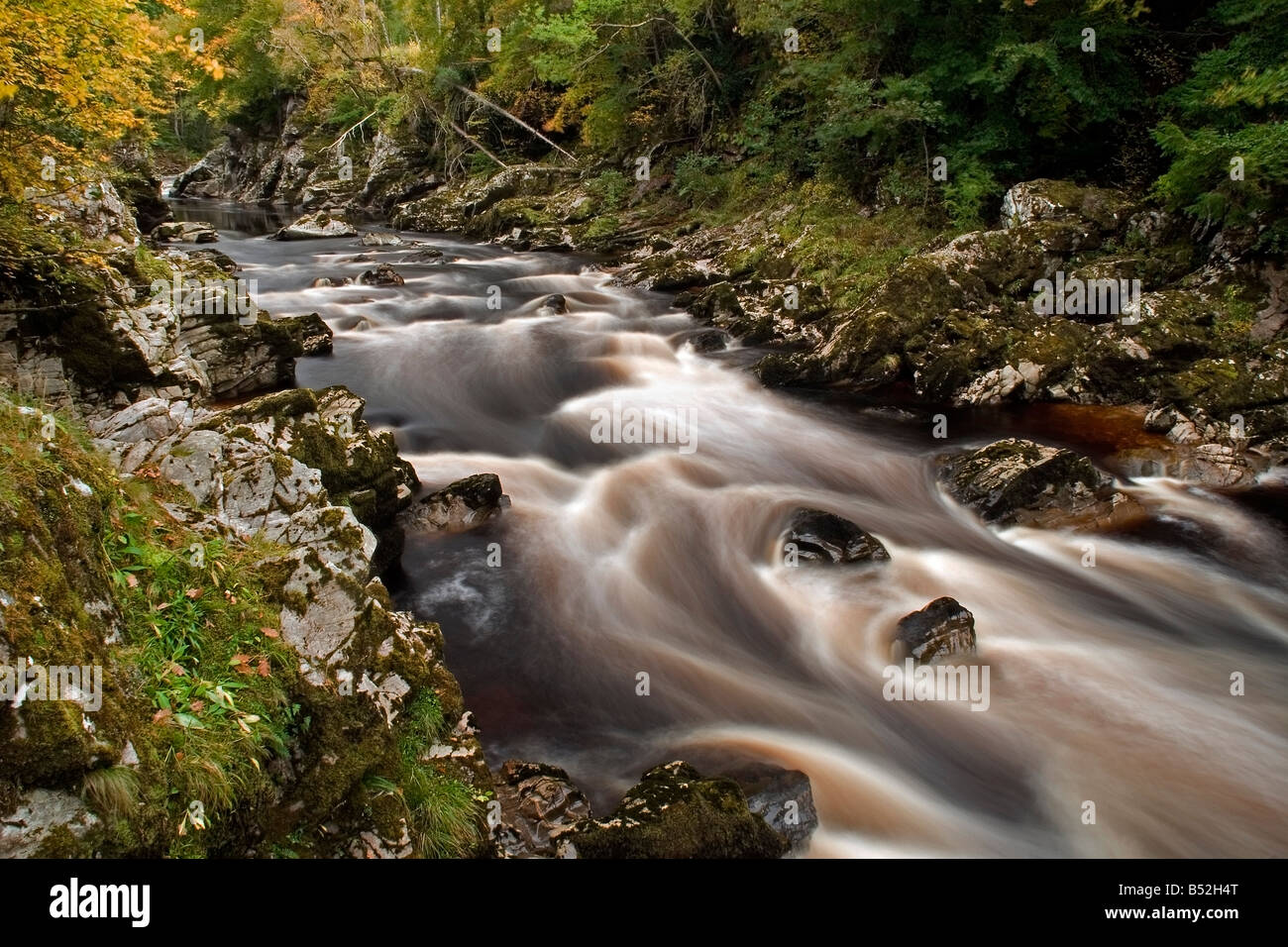 River Findhorn, Randolph's Leap, Moray, Ecosse Shire Banque D'Images