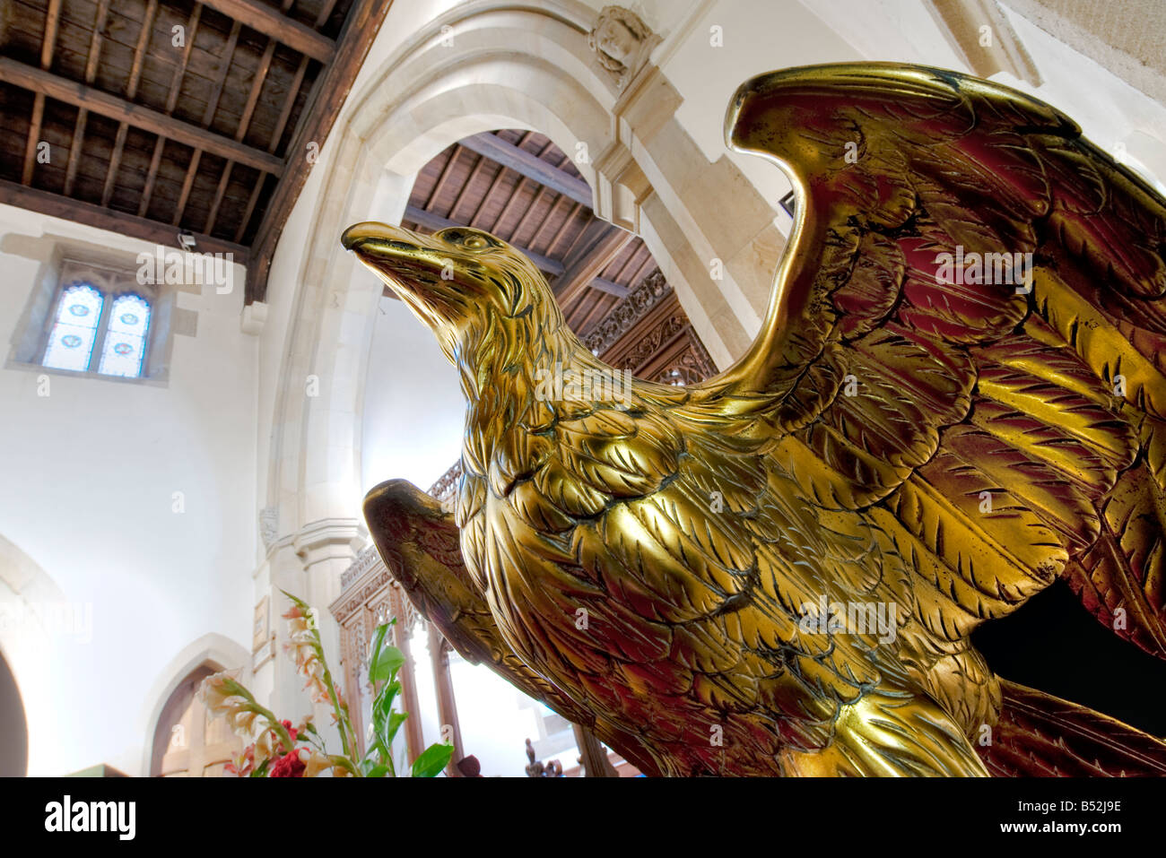 Golden Eagle lutrin à St Anne's Church in Buxton Derbyshire,, 'Grande-bretagne' Banque D'Images