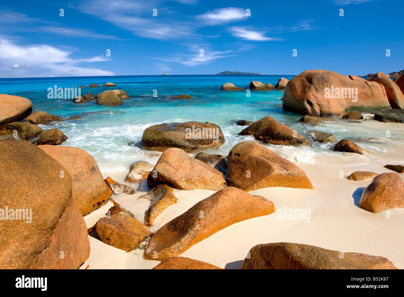 Anse Lazio à Praslin Island Seychelles Banque D'Images