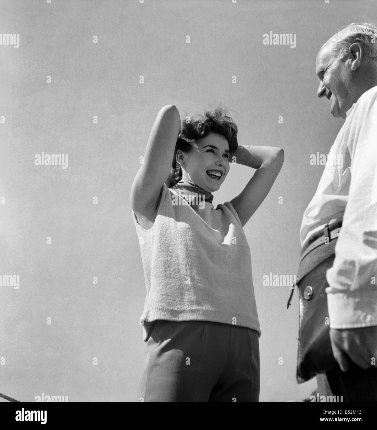 La star de cinéma allemand Tanya Weber à Venise, Italie. Septembre 1952 C4470 Banque D'Images