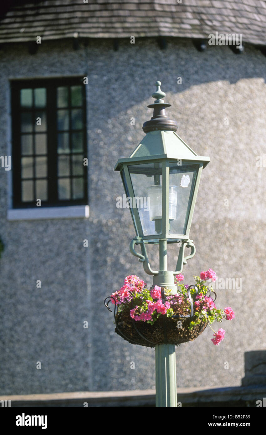 Un gaz lampe de rue sur les rues du Vieux Québec, Québec Canada. Banque D'Images