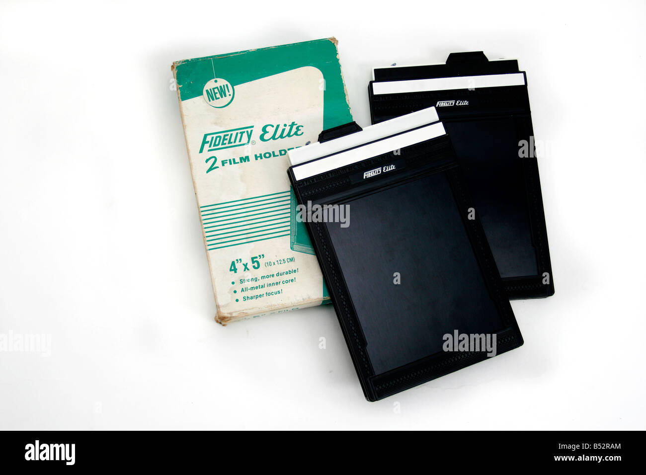 Fidelity 4" x 5" 10cm x 5cm, 12 feuilles de film, pour 5" x 4" film appareil Banque D'Images