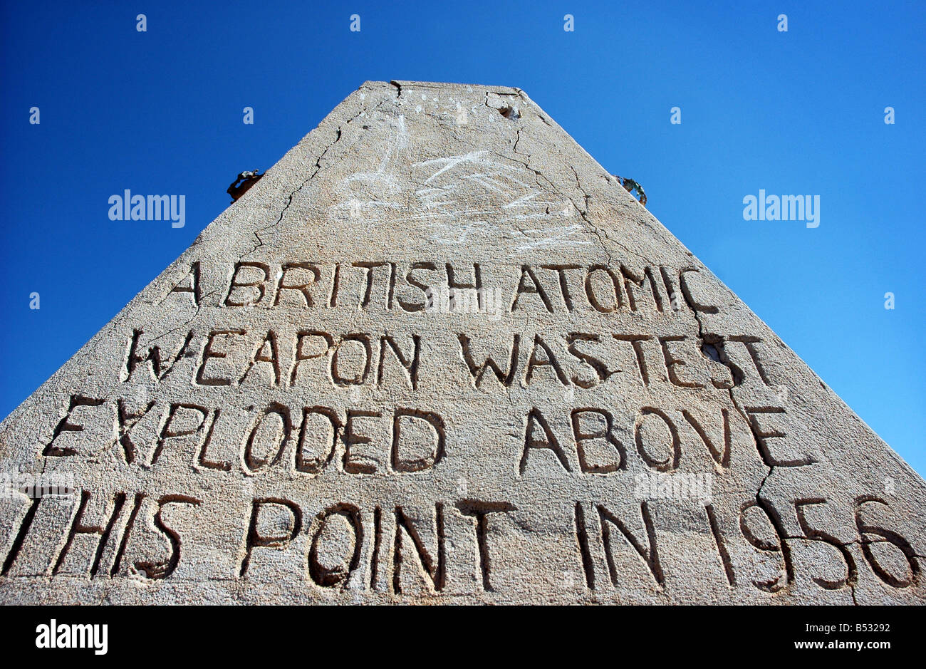 Une plinthe sur Trimoulle Island, Îles Montebello, dans l'ouest de l'Australie les enregistrements où les forces britanniques ont fait exploser une arme atomique 1956 Banque D'Images