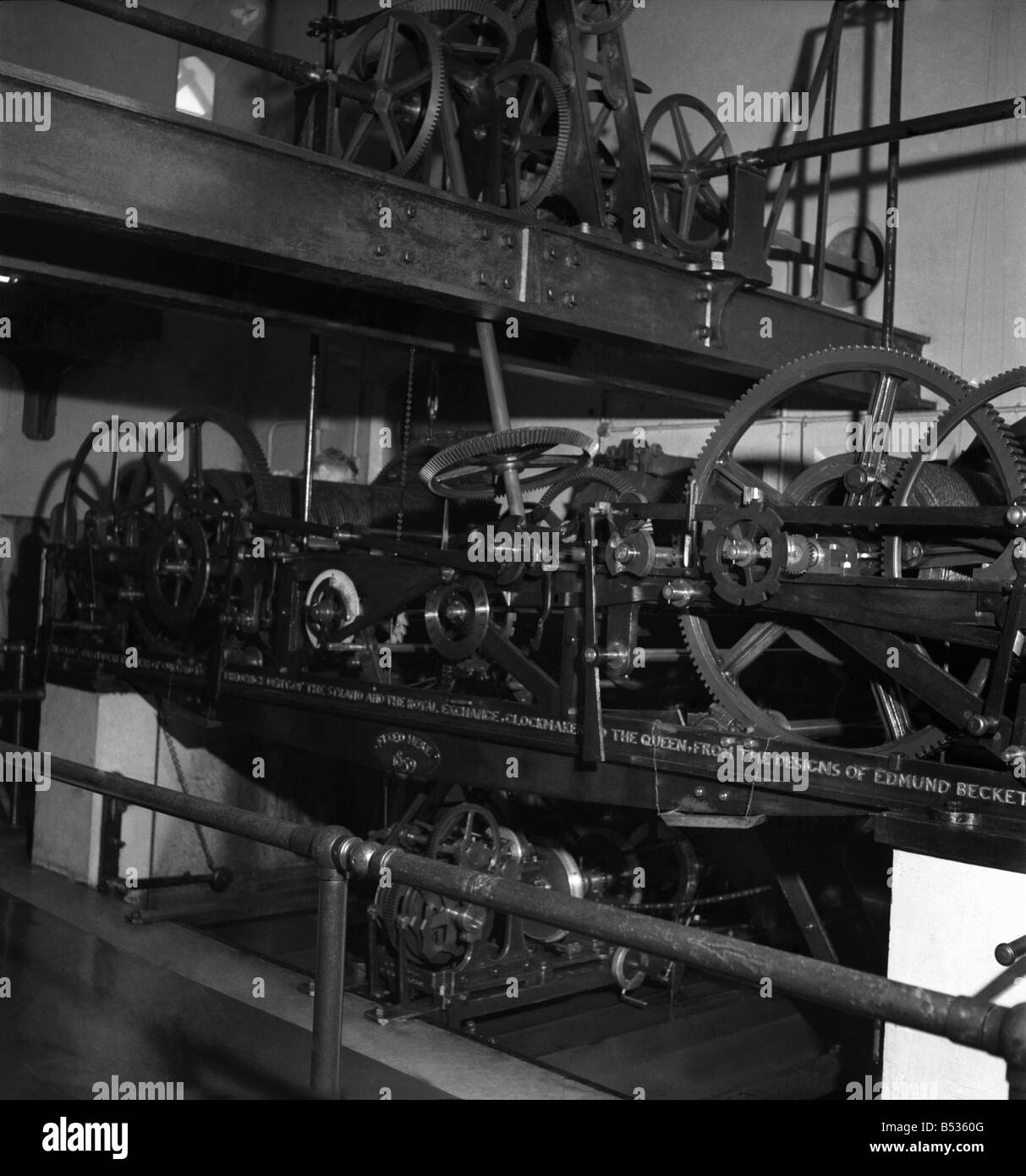 À l'intérieur de l'horloge de Big Ben à Londres 1949. O19836 - 001 Banque D'Images