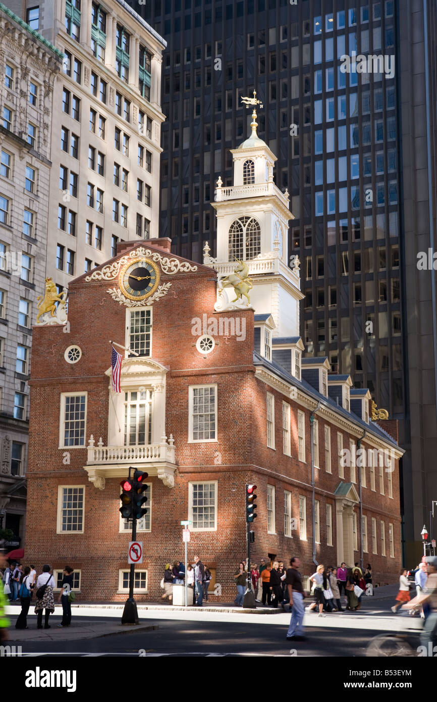 Le Old State House par Charles Colvert Boston Massachusetts Banque D'Images