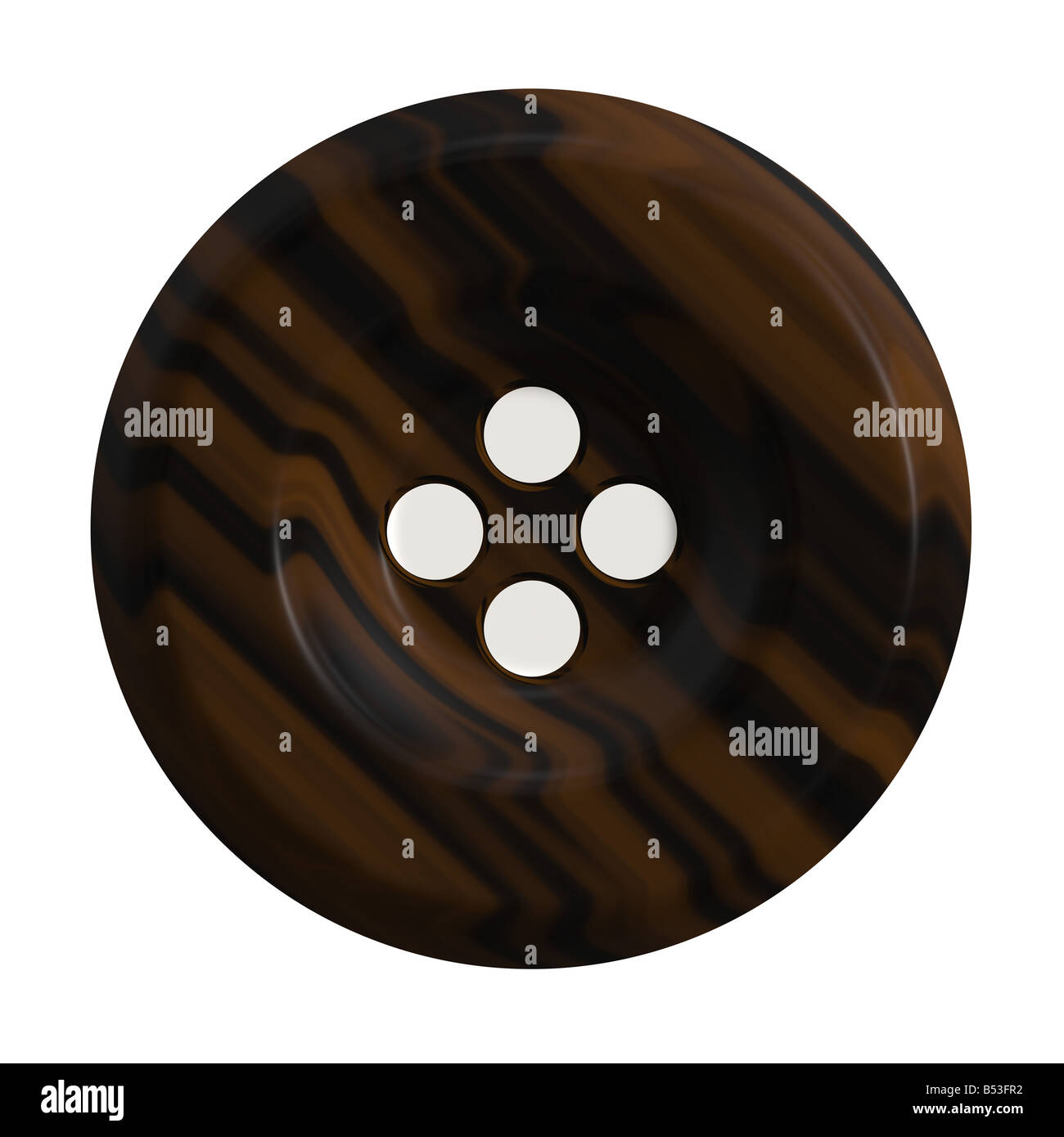 Un bouton 3d couramment utilisés dans l'habillement isolated over white Banque D'Images