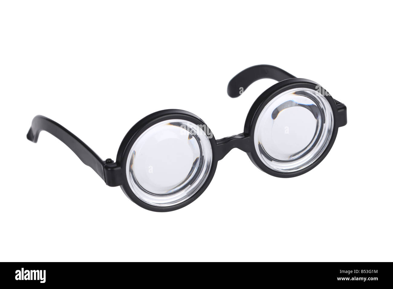 Découpe de lunettes Nerd isolé sur fond blanc Banque D'Images