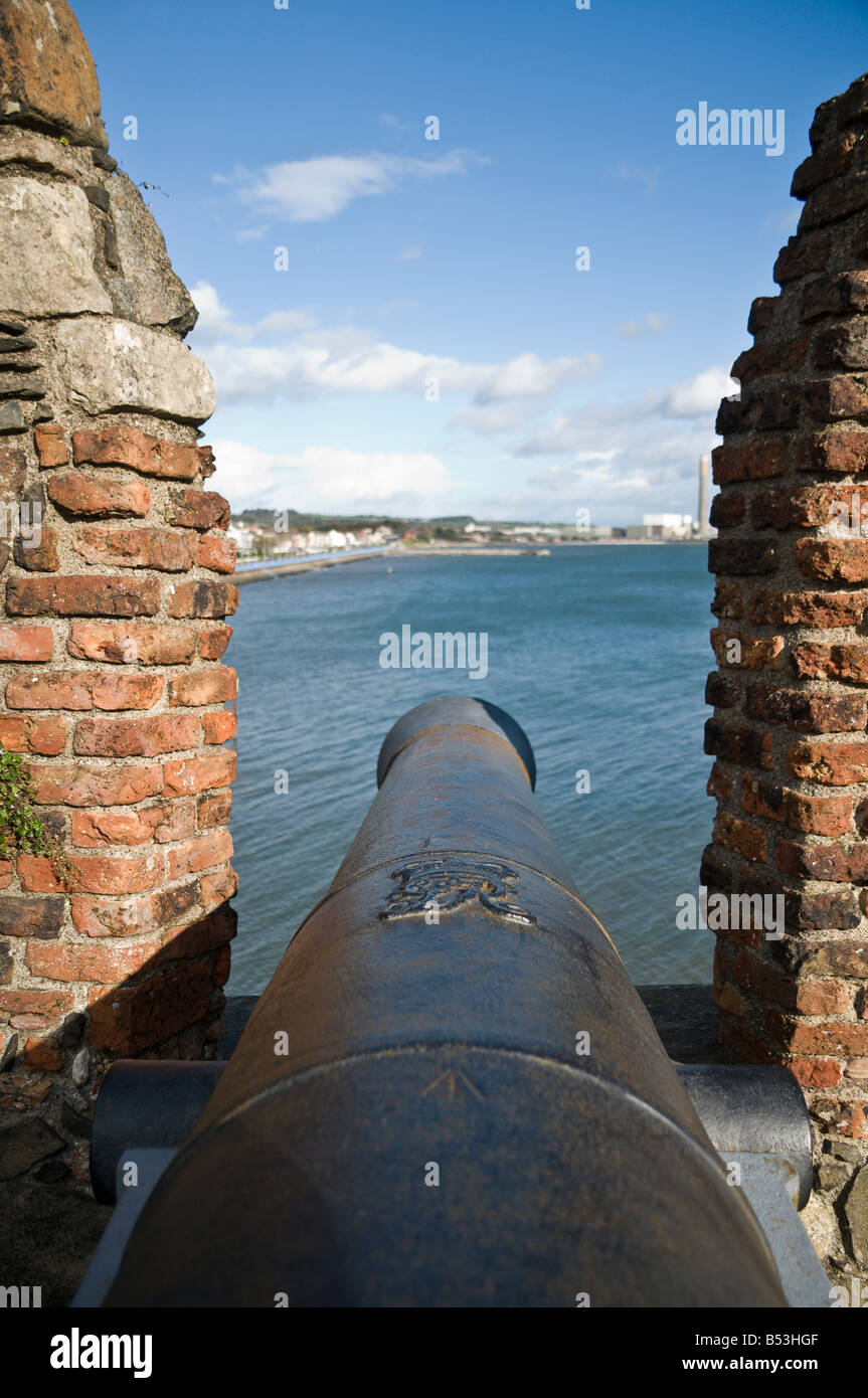 Cannon à Carrickfergus Castle Banque D'Images