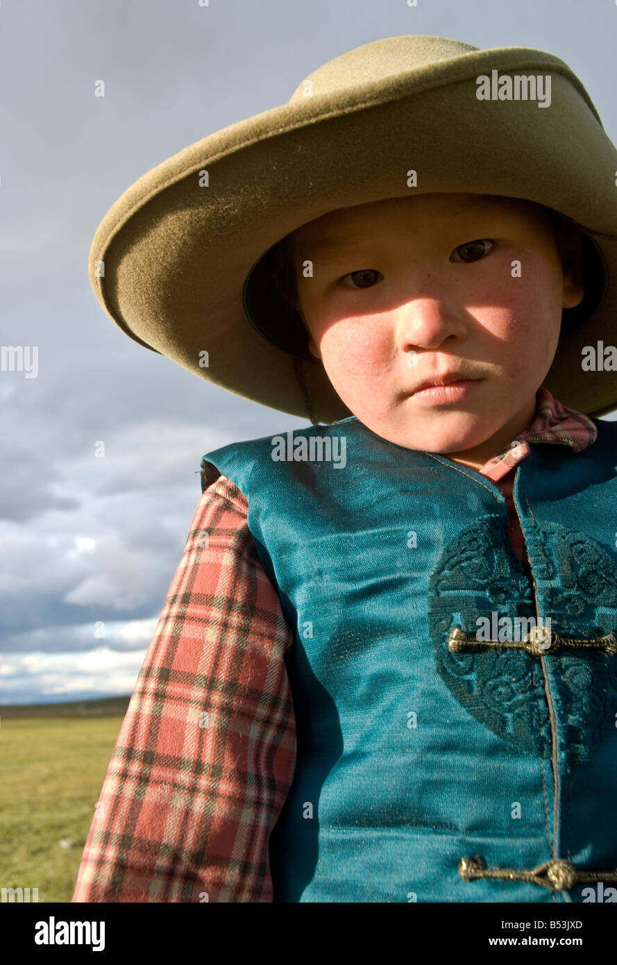 Le Nord de la Mongolie Mongolie Kid Banque D'Images