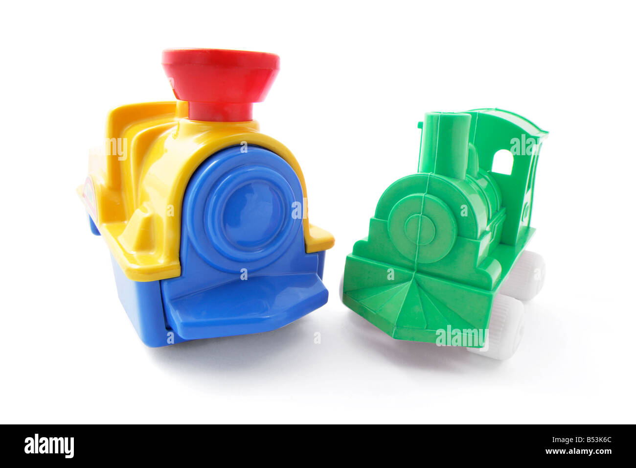 Trains jouets en plastique Banque D'Images