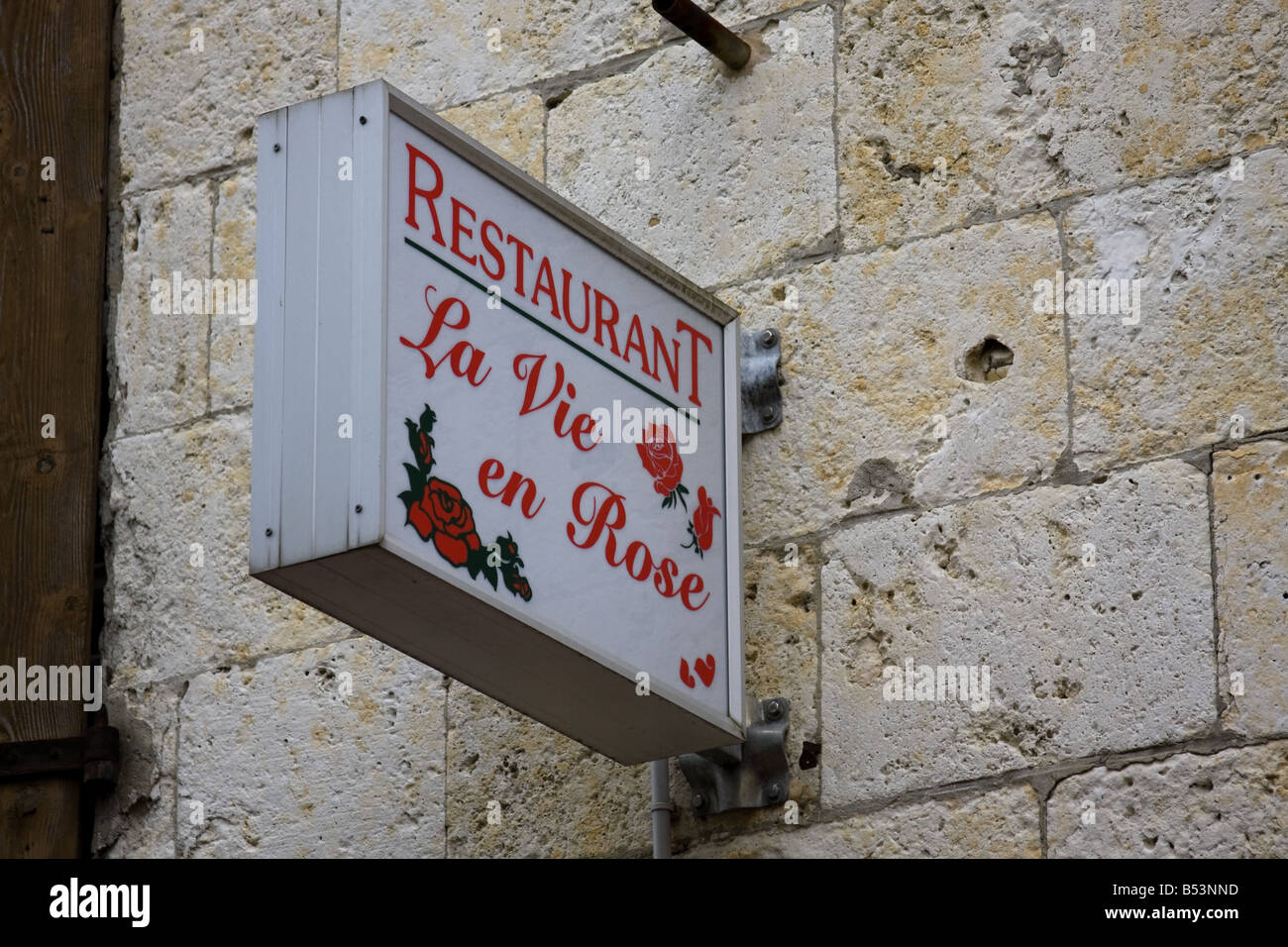 Restaurant Sign à Eauze, Gers Midi-Pyrénées France sud Banque D'Images