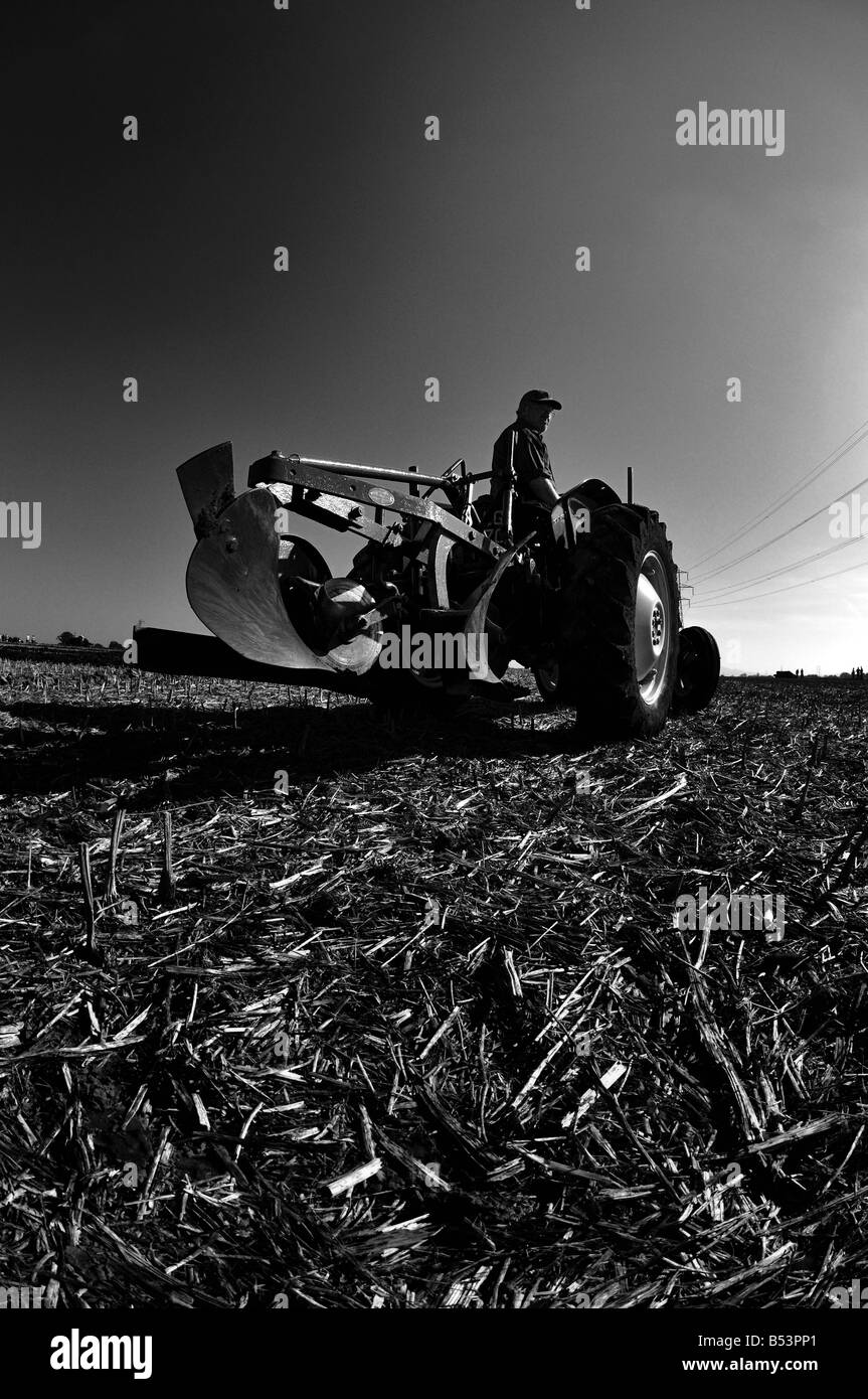 Concours de labour tracteur Vintage Banque D'Images