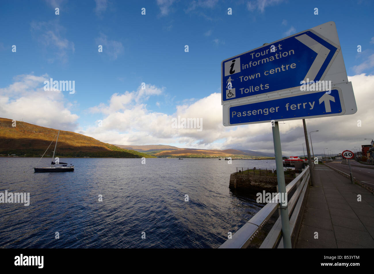 Fort William Scotland UK Traffic Sign post Banque D'Images