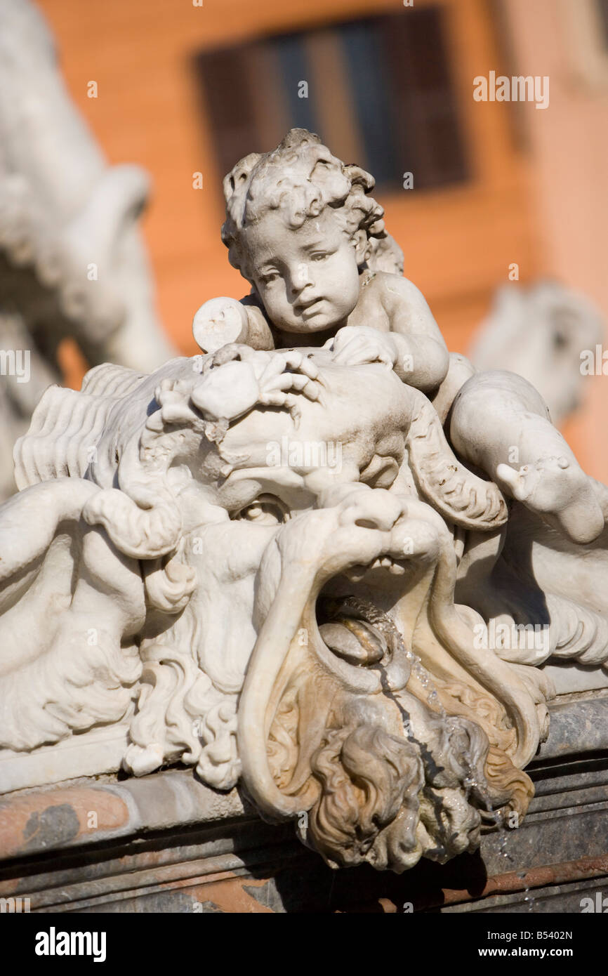Fontaine de Neptune de la Piazza Navona, Rome. Italie Banque D'Images