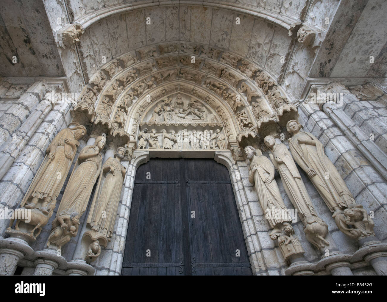 Bonne Bay North porche de la cathédrale de Chartres Eure et Loir France Banque D'Images