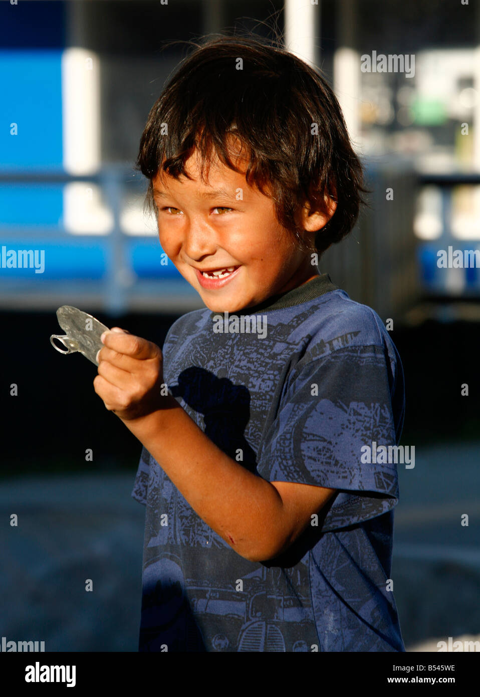 Août 2008 - Les enfants à Ilulissat Groenland Banque D'Images