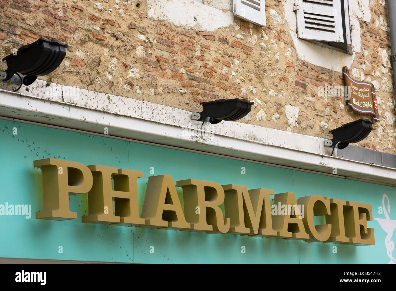 Pharmacie / Pharamacy Eauze, Gers Midi-Pyrénées France sud Banque D'Images
