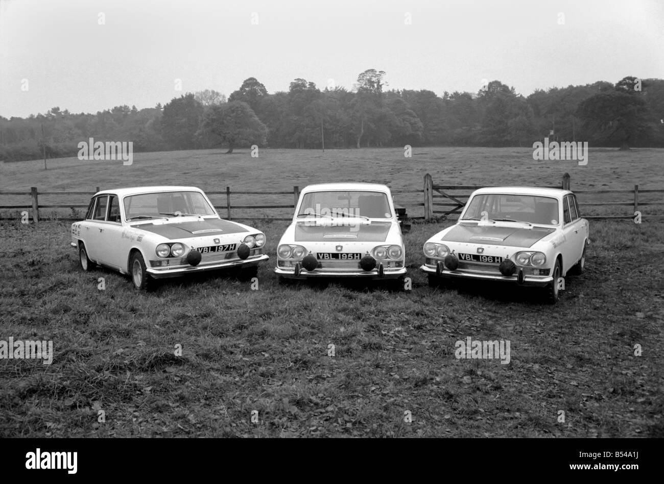 British Leyland Motor Corporation a tenu aujourd'hui à la maison pour leur triomphe 2.5 P.I. Les voitures ont été spécialement préparé pour le rallye et r Banque D'Images