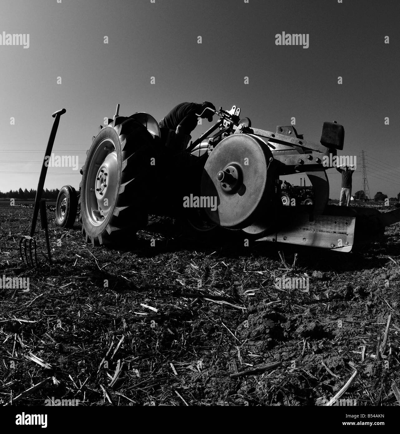 Concours de labour tracteur Vintage Banque D'Images