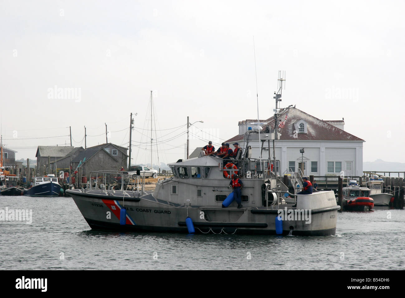 US Coast Guard à Marthas Vineyard Menemsha Cape Cod, USA Banque D'Images