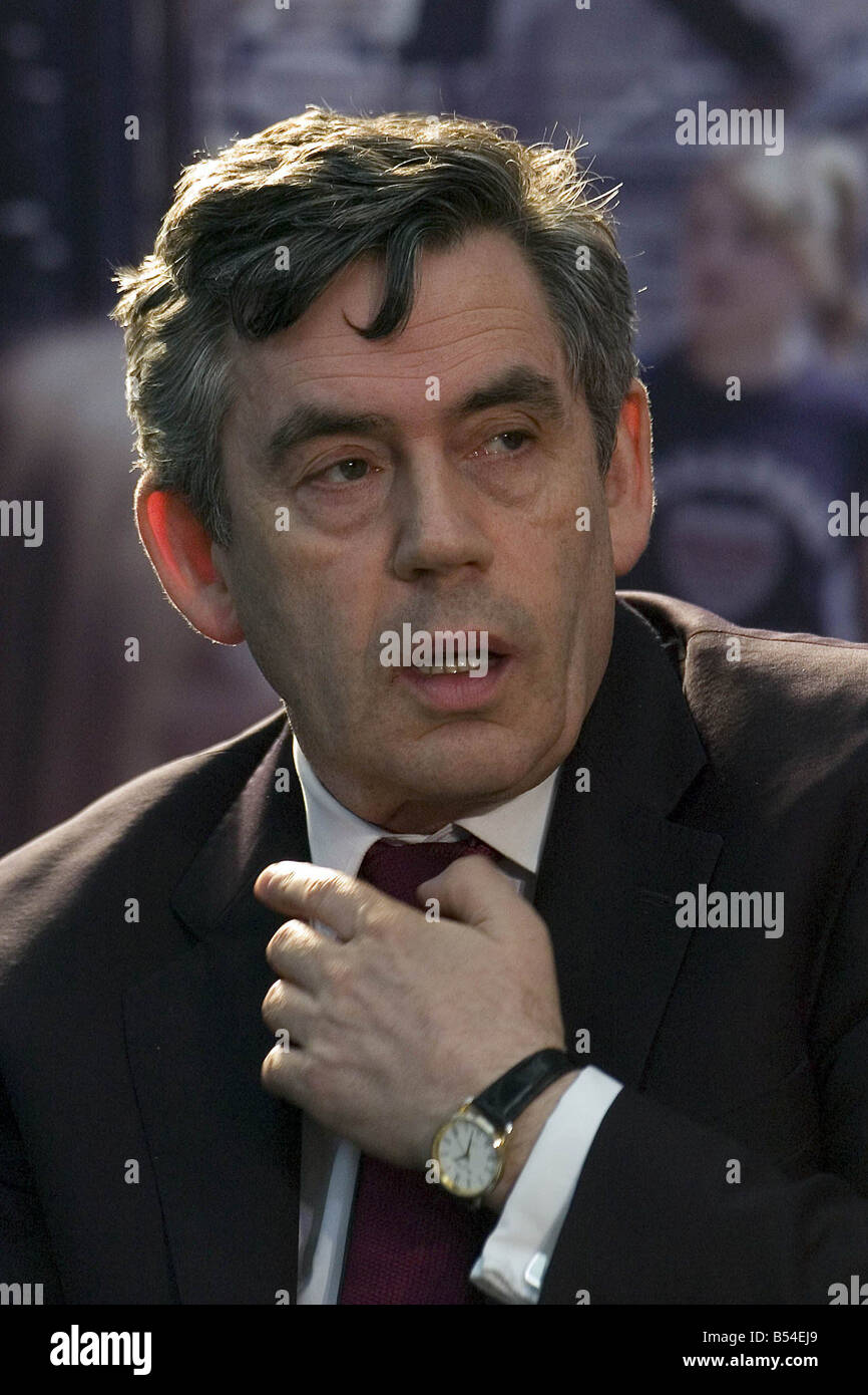 Gordon Brown et Jack McConnell visiter Adam Smith College kircaldy Banque D'Images